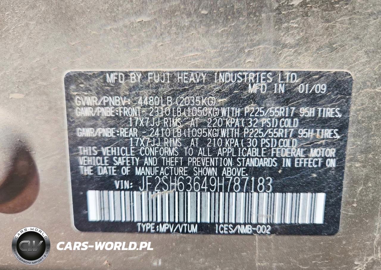 2009 Subaru Forester 2.5X Premium VIN:JF2SH63649H787183 - 13