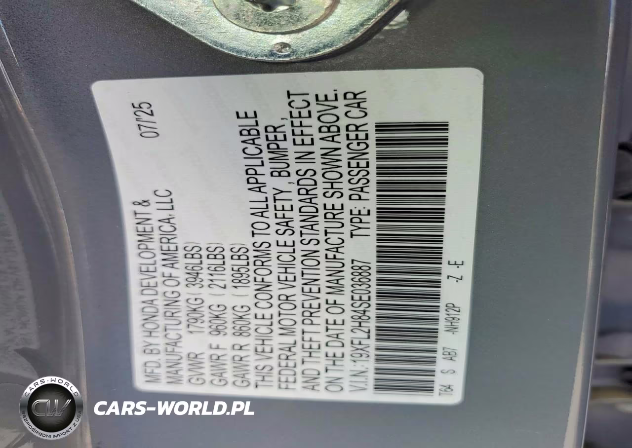 2025 Honda Civic Sport VIN:19XFL2H84SE036887 - 12