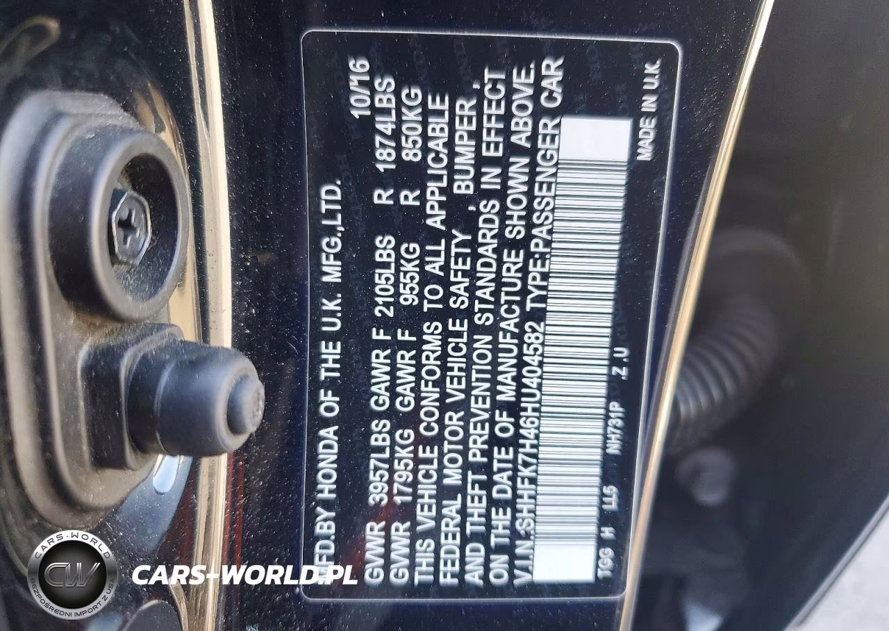 2017 Honda Civic Sport VIN:SHHFK7H46HU404582 - 12
