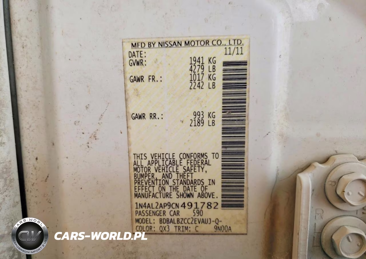 2012 Nissan Altima 2.5 VIN:1N4AL2AP9CN491782 - 12