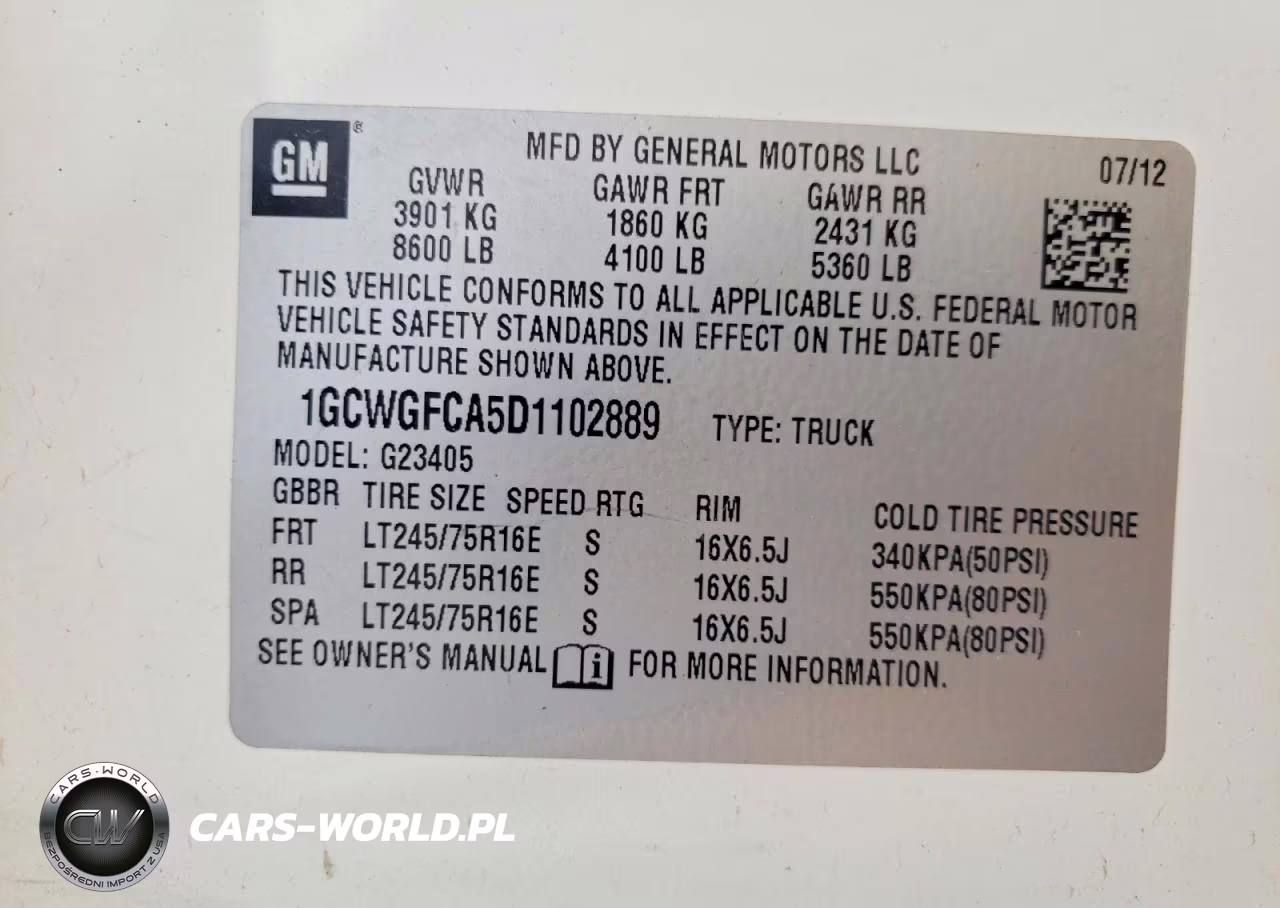2013 Chevrolet Express G2500 VIN:1GCWGFCA5D1102889 - 13