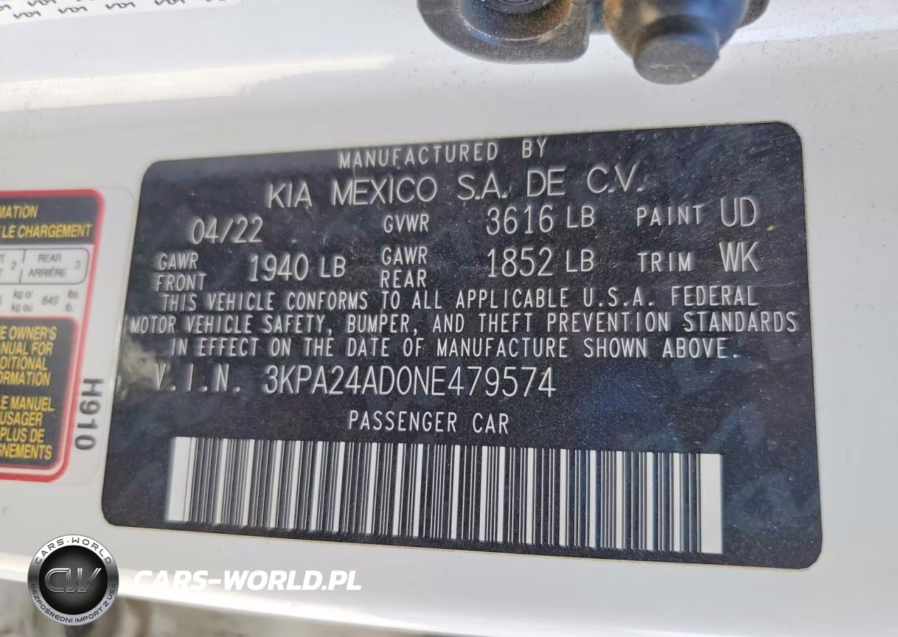 2022 Kia Rio Lx VIN:3KPA24AD0NE479574 - 12