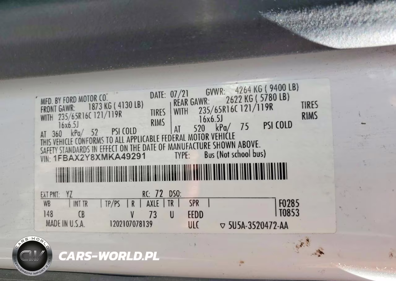 2021 Ford Transit T-350 VIN:1FBAX2Y8XMKA49291 - 13