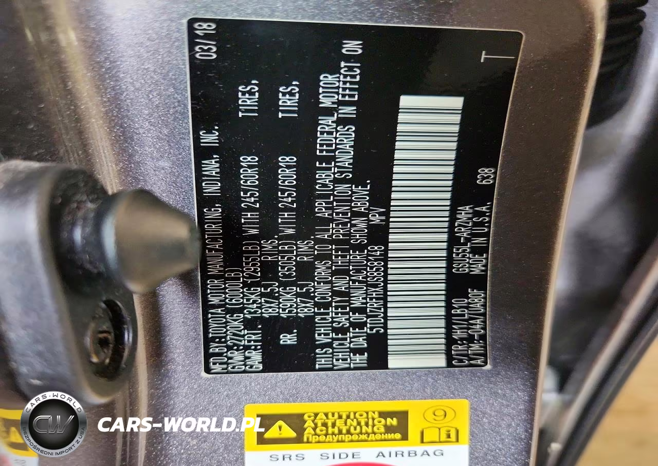 2018 Toyota Highlander Xle VIN:5TDJZRFHXJS858148 - 12