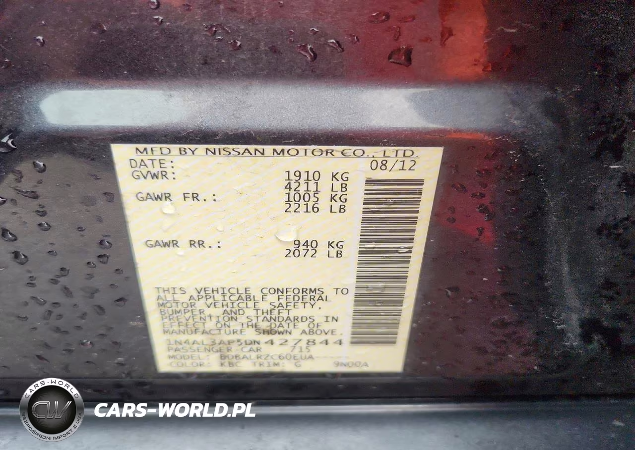 2013 Nissan Altima 2.5 VIN:1N4AL3AP5DN427844 - 12