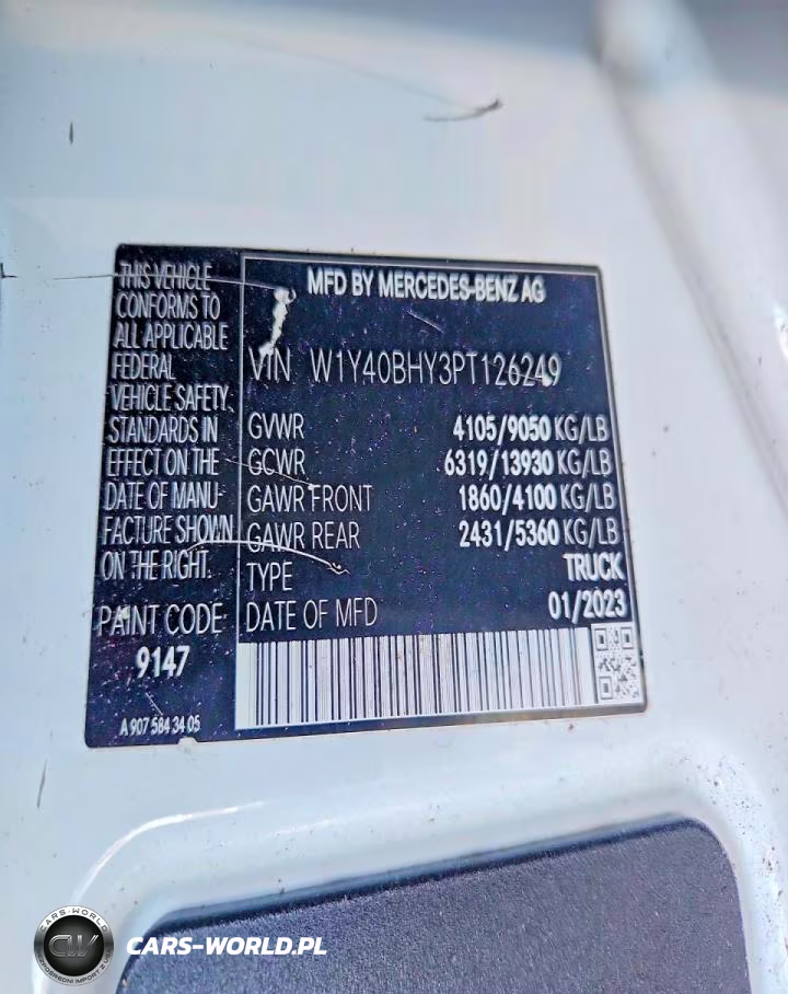 2023 Mercedes Benz Sprinter 2500 Delivery Van VIN:W1Y40BHY3PT126249 - 13
