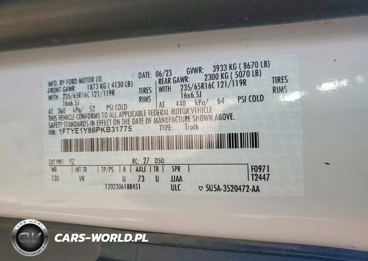 2023 Ford Transit T-150 VIN:1FTYE1Y86PKB31775 - 13