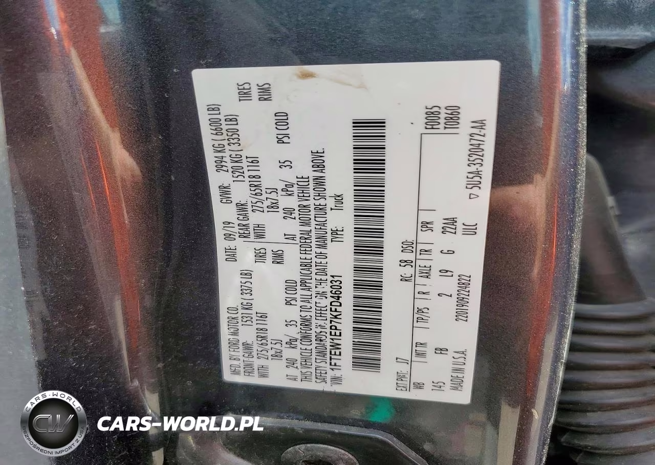2019 Ford F150 Supercrew VIN:1FTEW1EP7KFD46031 - 13