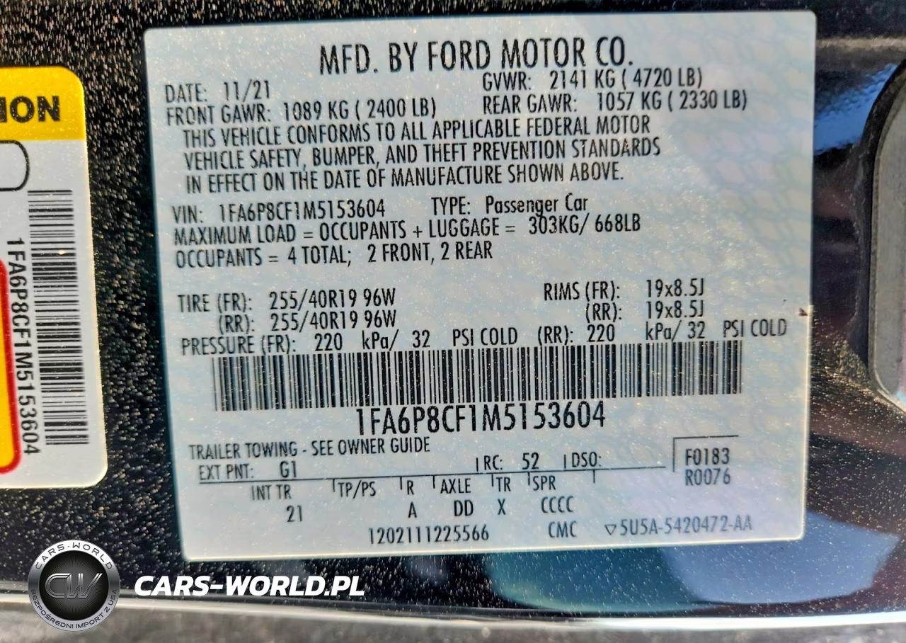 2021 Ford Mustang Gt VIN:1FA6P8CF1M5153604 - 13