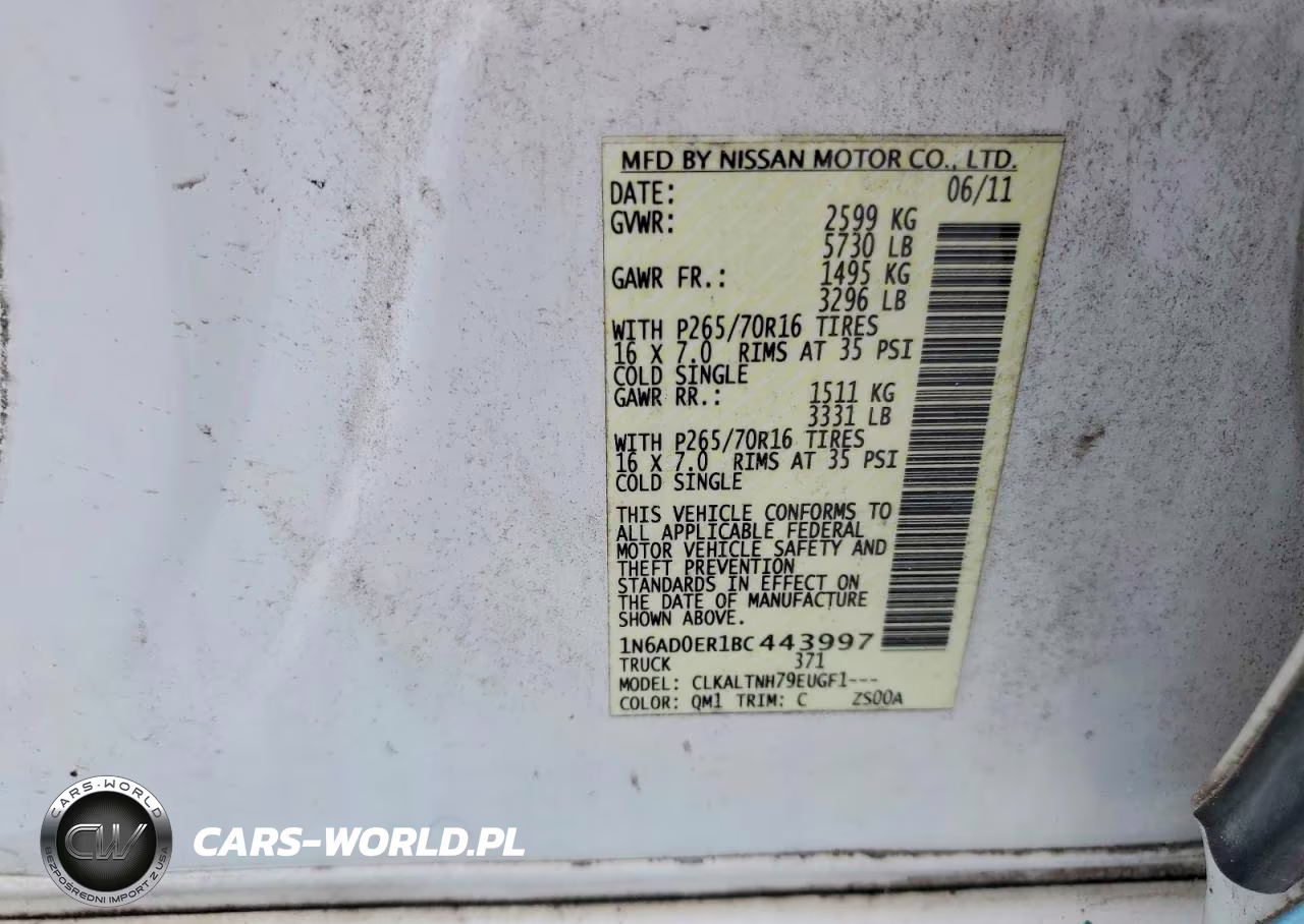 2011 Nissan Frontier S VIN:1N6AD0ER1BC443997 - 12
