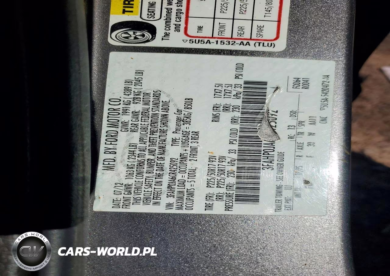 2012 Ford Fusion Sel VIN:3FAHP0JA6CR425092 - 12