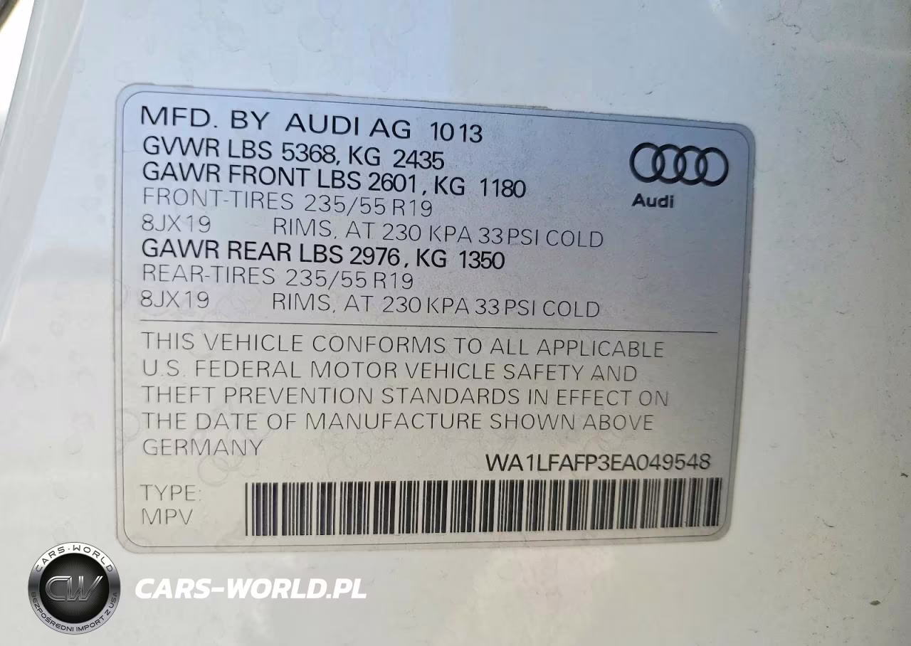 2014 Audi Q5 Premium Plus VIN:WA1LFAFP3EA049548 - 13