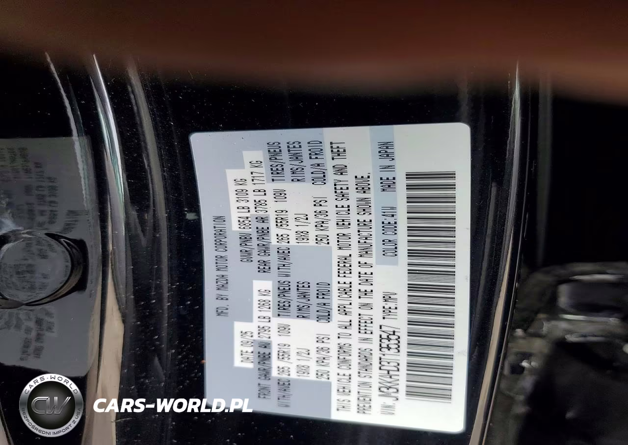 2026 Mazda Cx-90 Select VIN:JM3KKAHD3T1353547 - 13