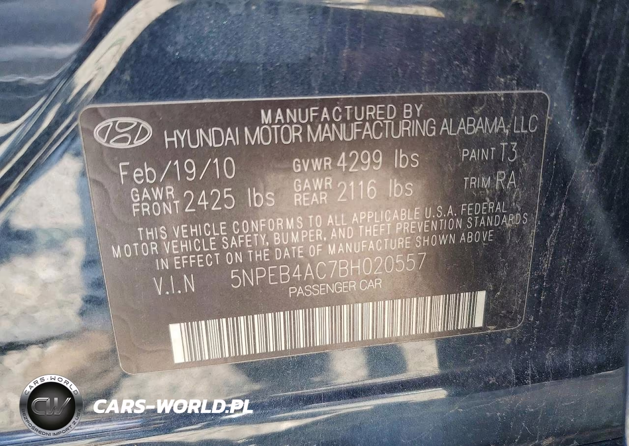 2011 Hyundai Sonata Gls VIN:5NPEB4AC7BH020557 - 13