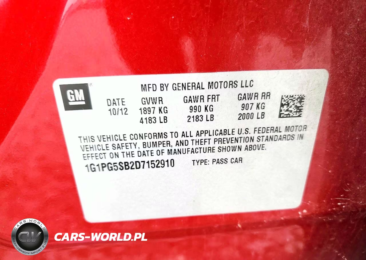2013 Chevrolet Cruze Ltz VIN:1G1PG5SB2D7152910 - 12