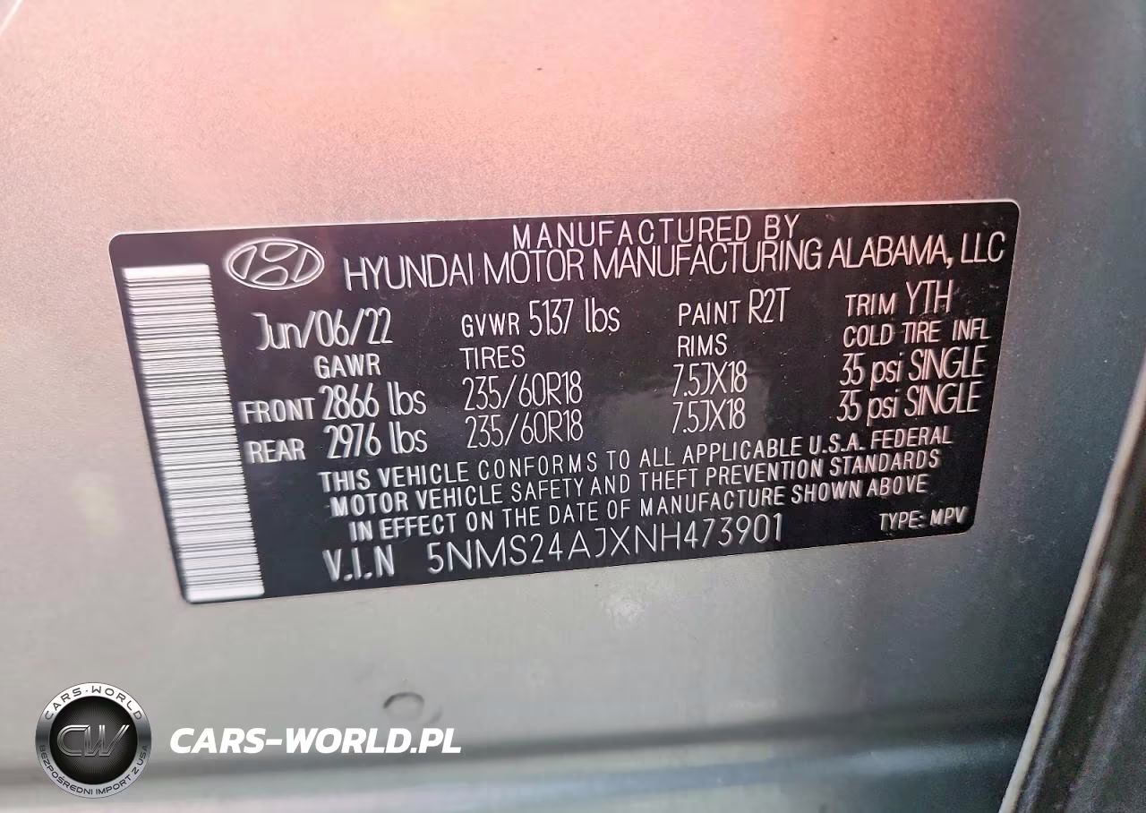 2022 Hyundai Santa Fe Sel VIN:5NMS24AJXNH473901 - 14
