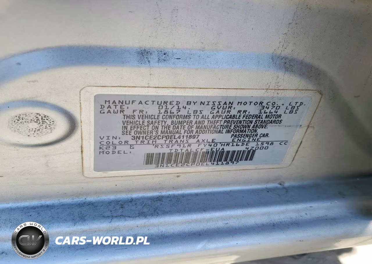 2014 Nissan Versa Note S VIN:3N1CE2CP0EL411897 - 13