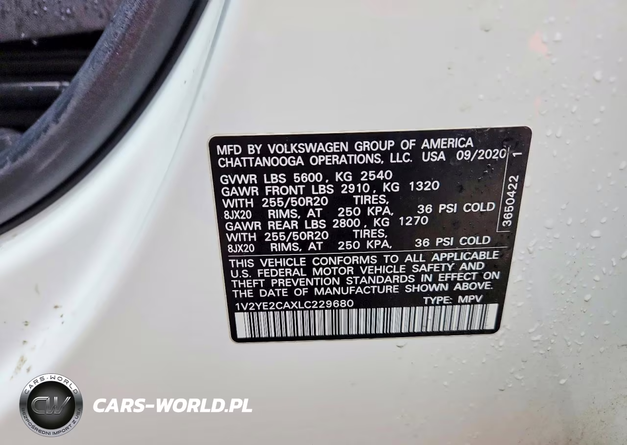 2020 Volkswagen Atlas Cross Sport Se VIN:1V2YE2CAXLC229680 - 13