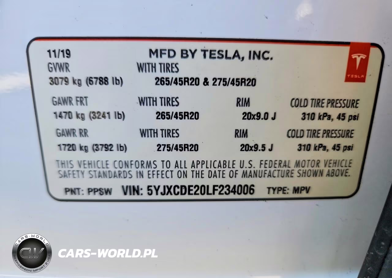 2020 Tesla Model X VIN:5YJXCDE20LF234006 - 12