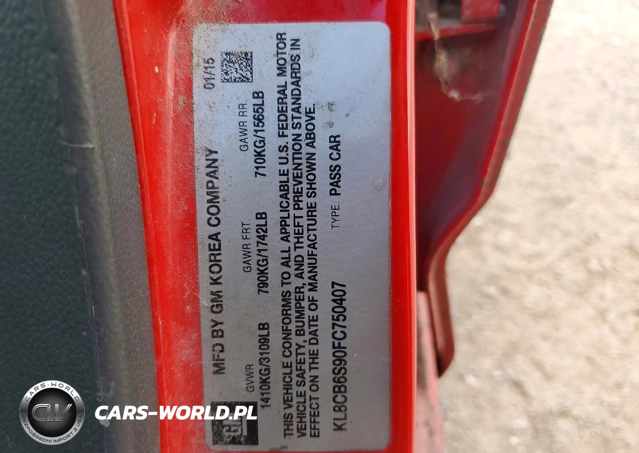 2015 Chevrolet Spark Ls VIN:KL8CB6S90FC750407 - 12