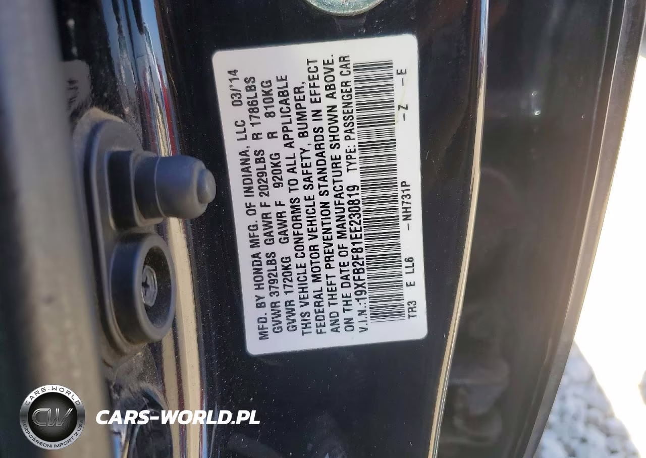 2014 Honda Civic Ex VIN:19XFB2F81EE230819 - 13