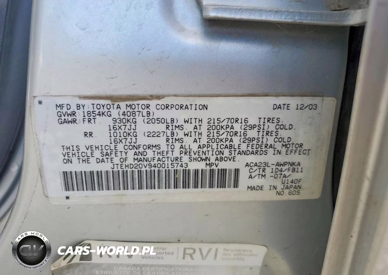 2004 Toyota Rav4 Base VIN:JTEHD20V940015743 - 13