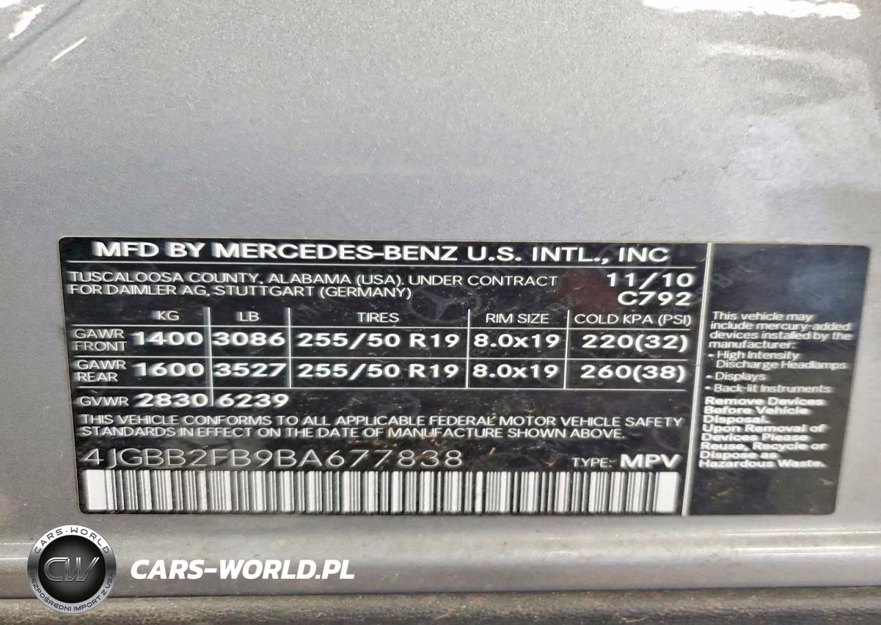 2011 Mercedes-Benz Ml 350 Bluetec VIN:4JGBB2FB9BA677838 - 13