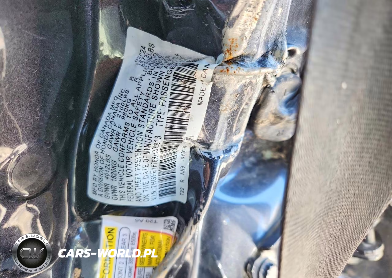 2024 Honda Civic Ex VIN:2HGFE1F76RH326613 - 12