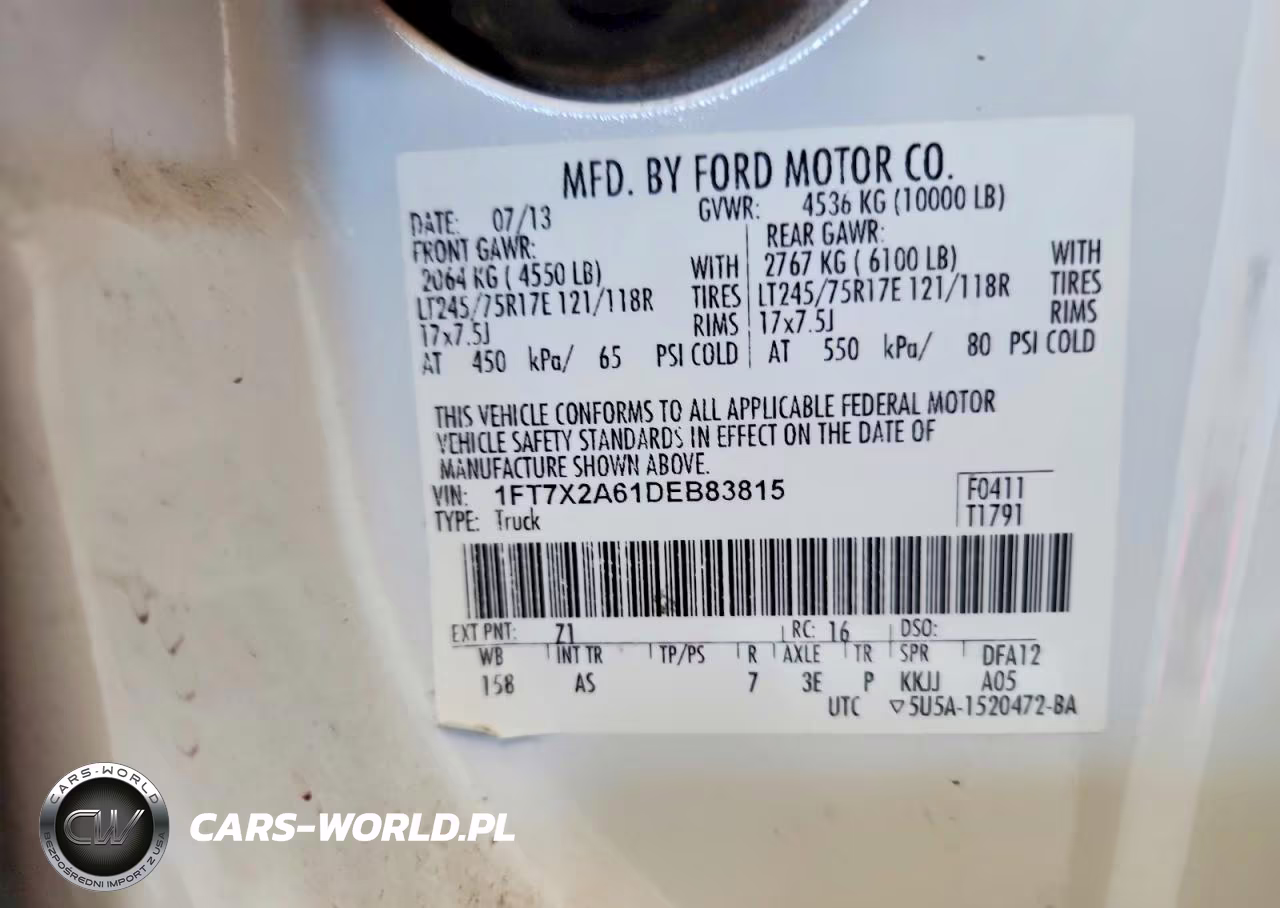 2013 Ford F250 Super Duty VIN:1FT7X2A61DEB83815 - 12