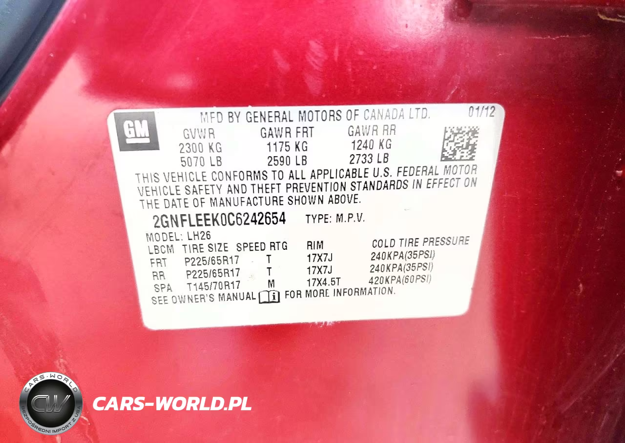 2012 Chevrolet Equinox Lt VIN:2GNFLEEK0C6242654 - 12