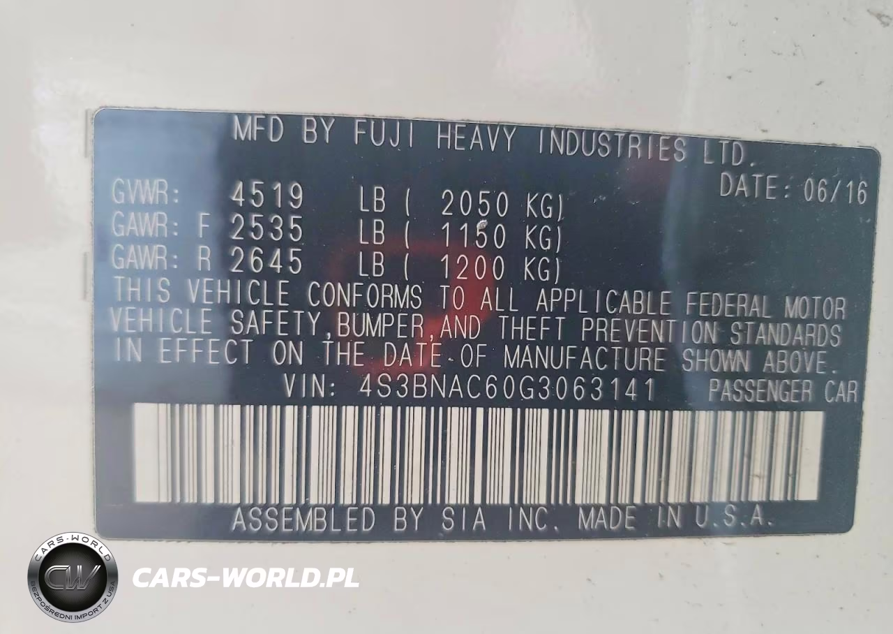 2016 Subaru Legacy 2.5I Premium VIN:4S3BNAC60G3063141 - 12