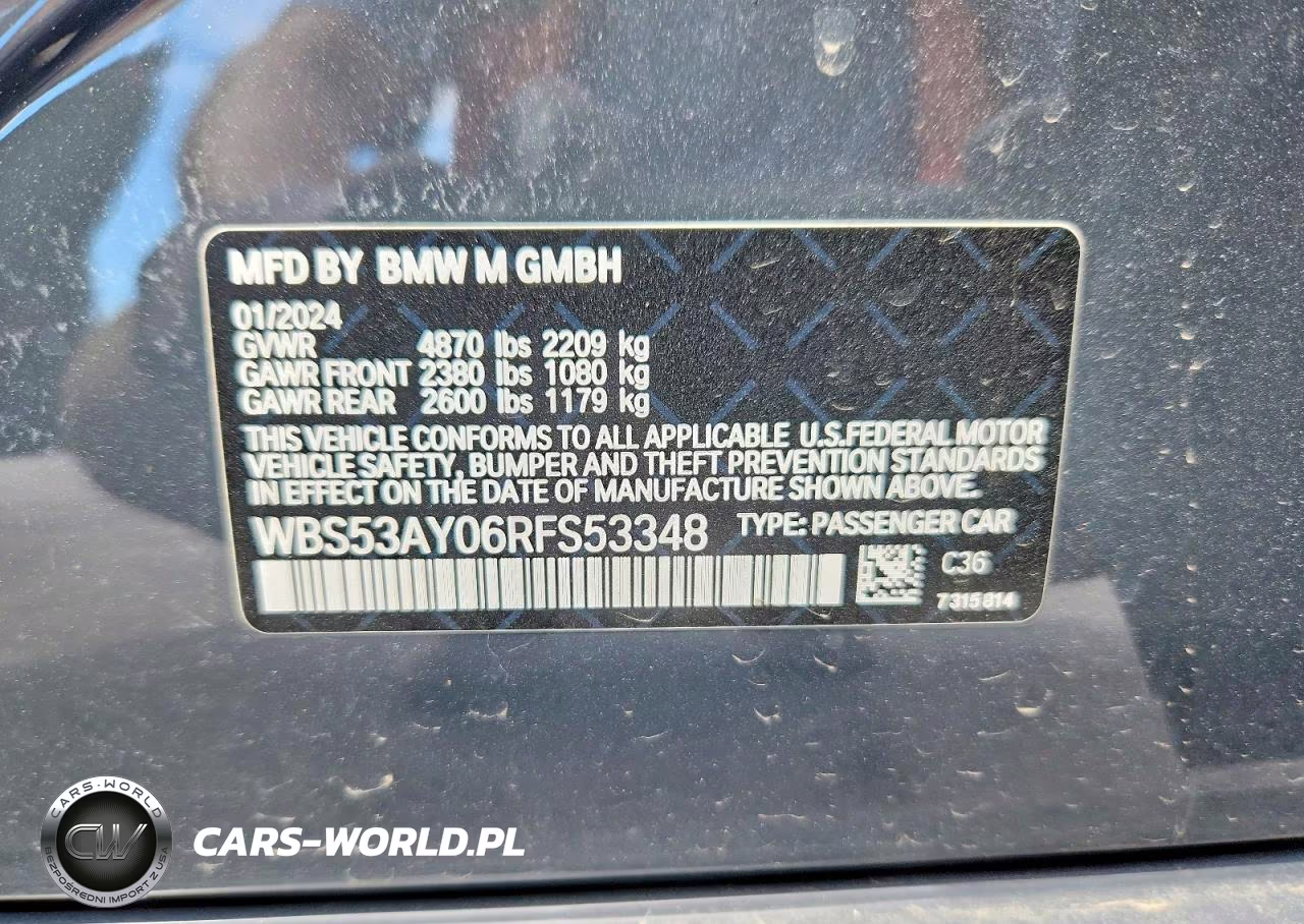 2024 BMW M3 VIN:WBS53AY06RFS53348 - 13