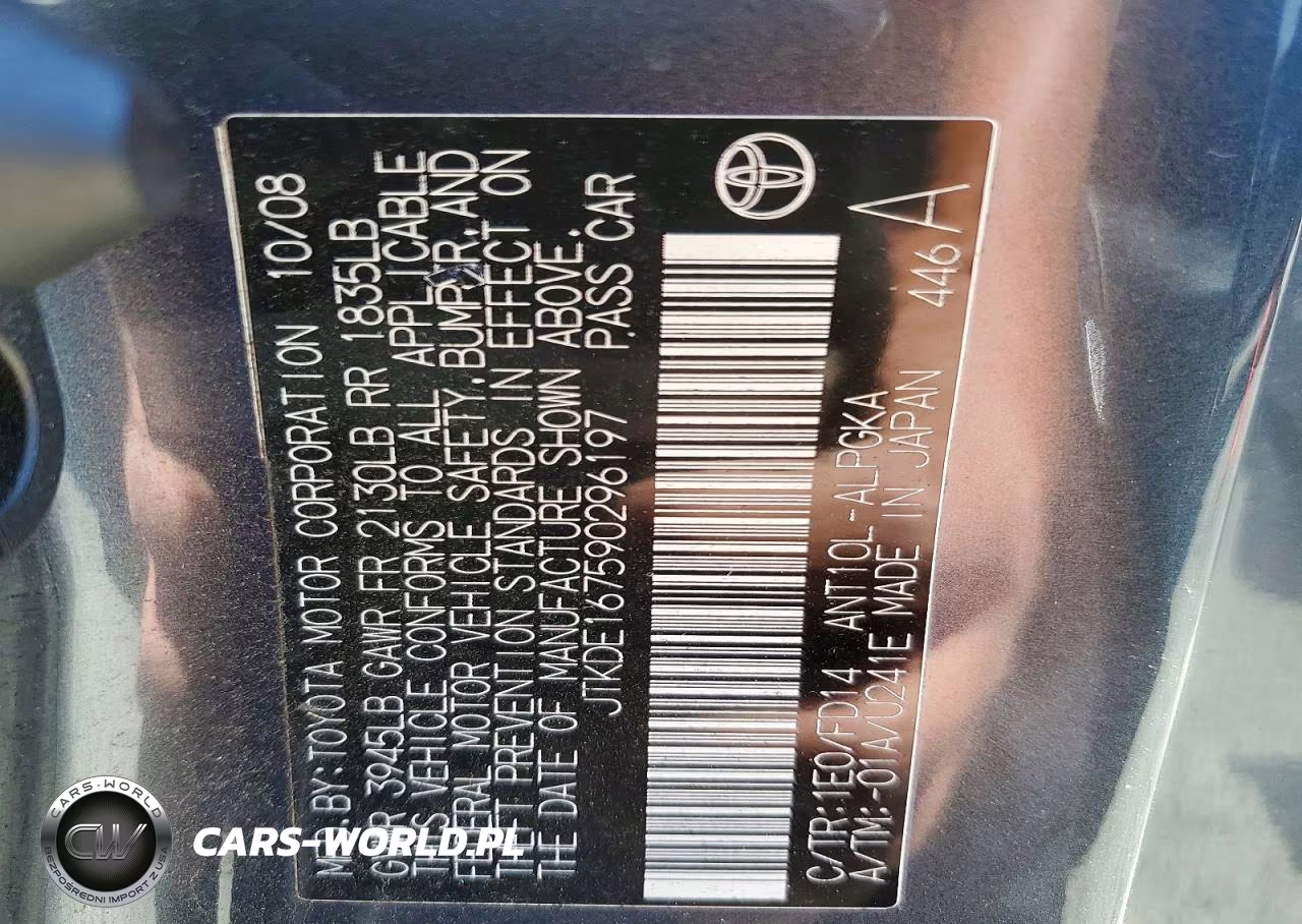 2009 Scion Tc Base VIN:JTKDE167590296197 - 12