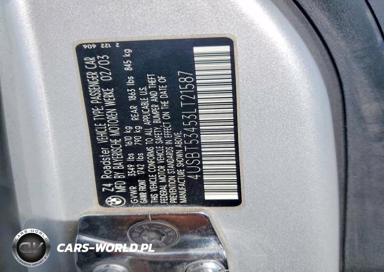 2003 BMW Z4 3.0 VIN:4USBT53453LT21587 - 12