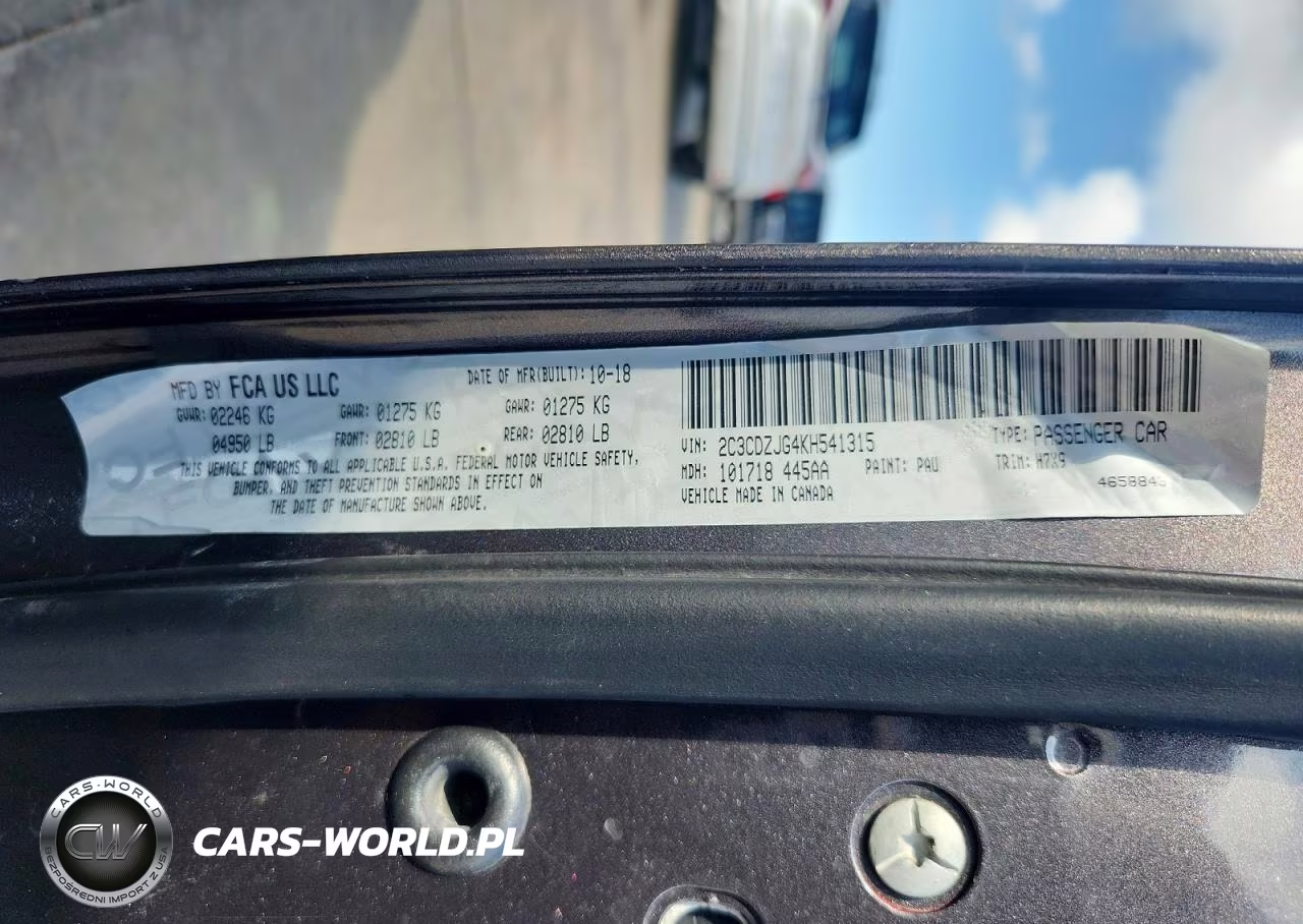 2019 Dodge Challenger Gt VIN:2C3CDZJG4KH541315 - 13