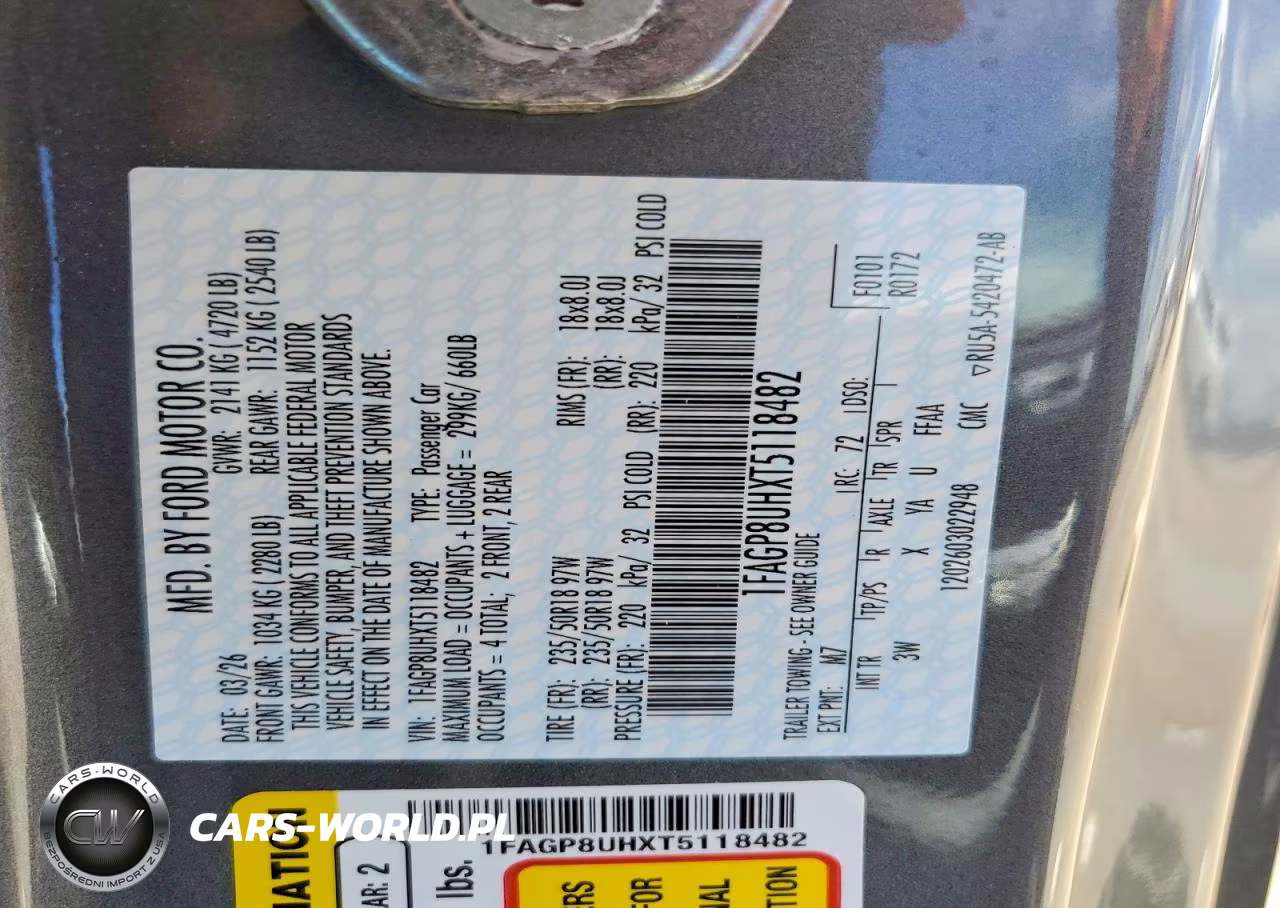 2026 Ford Mustang VIN:1FAGP8UHXT5118482 - 12