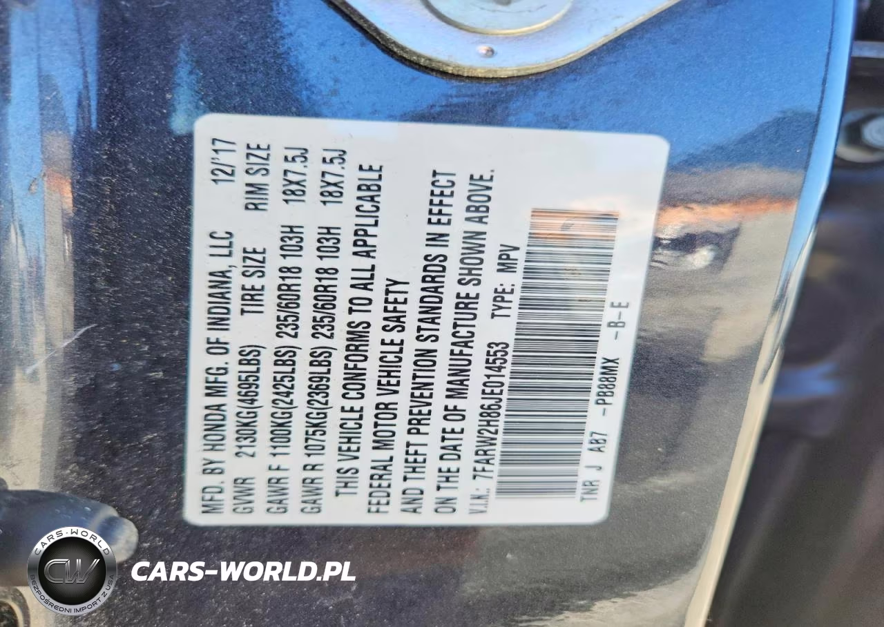 2018 Honda Cr-V Exl VIN:7FARW2H86JE014553 - 13