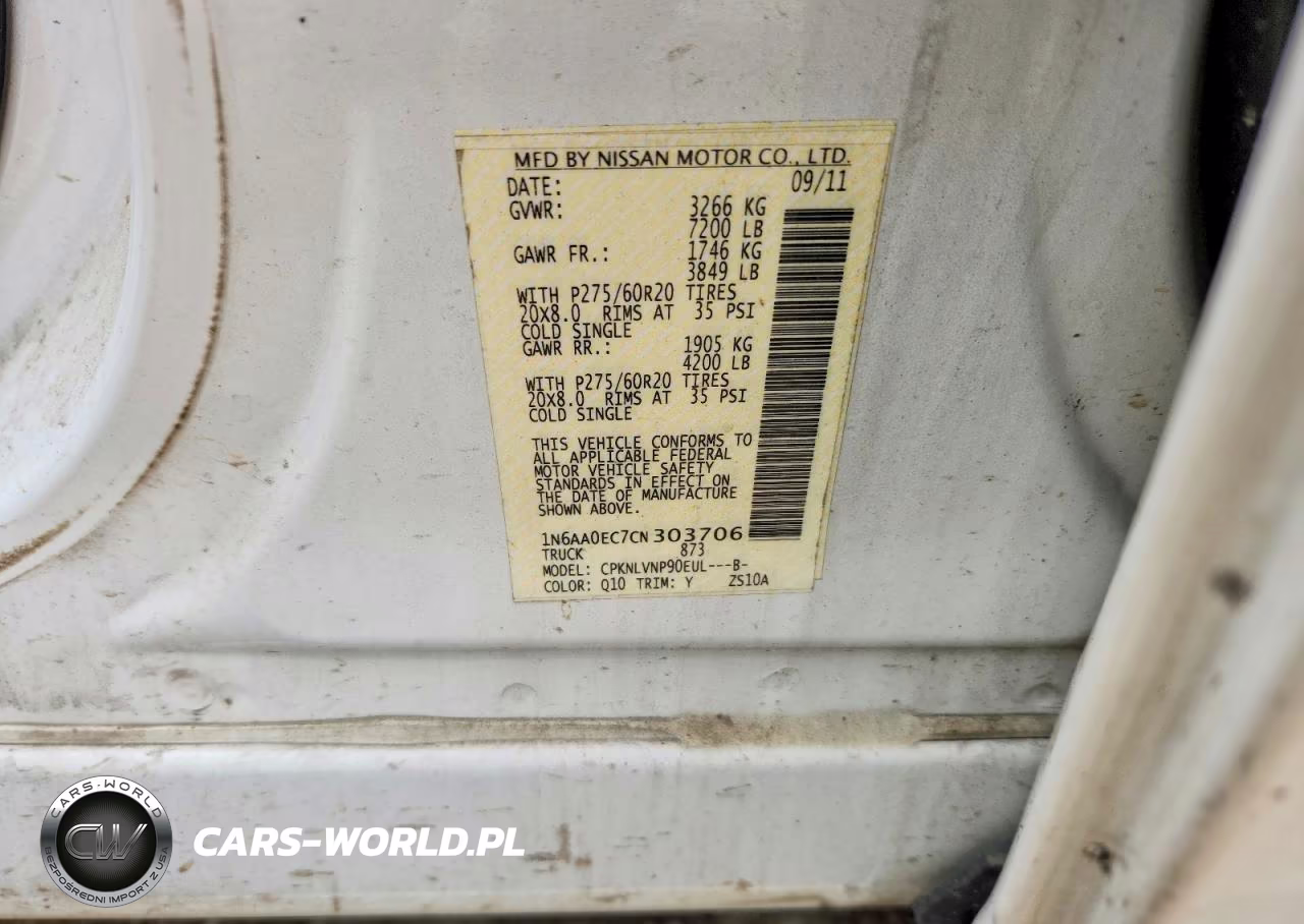 2012 Nissan Titan Sv VIN:1N6AA0EC7CN303706 - 13