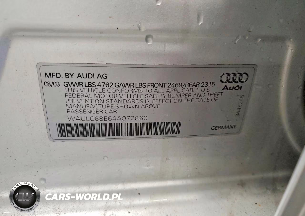 2004 Audi A4 1.8T Quattro VIN:WAULC68E64A072860 - 12