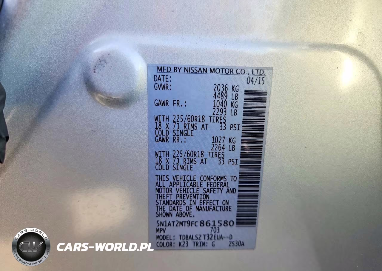 2015 Nissan Rogue Sl VIN:5N1AT2MT9FC861580 - 12