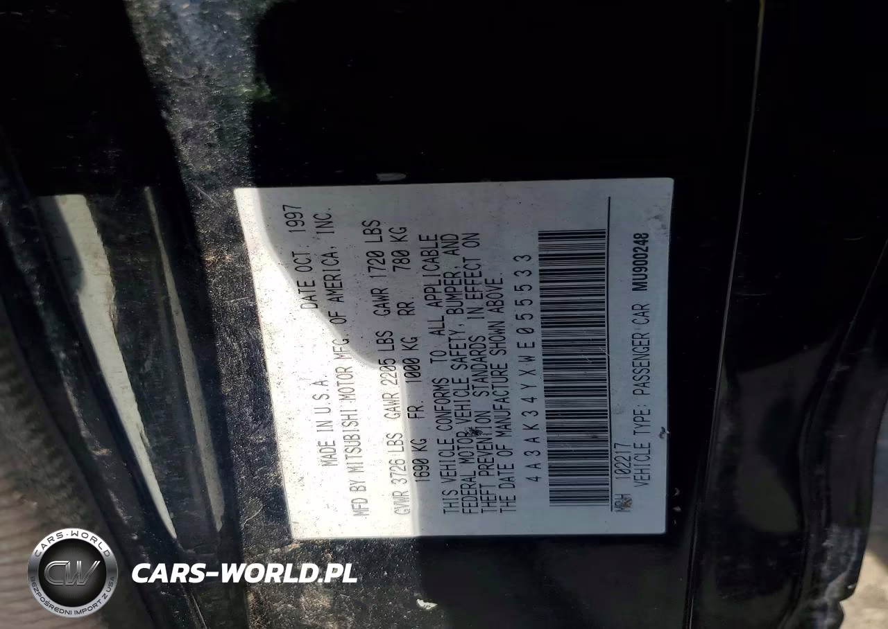 1998 Mitsubishi Eclipse VIN:4A3AK34YXWE055533 - 12