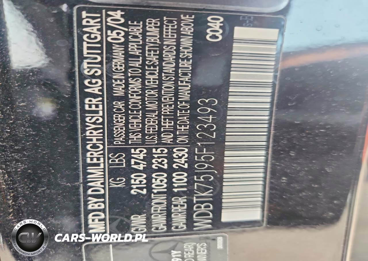 2005 Mercedes-Benz Clk 500 VIN:WDBTK75J95F123493 - 12