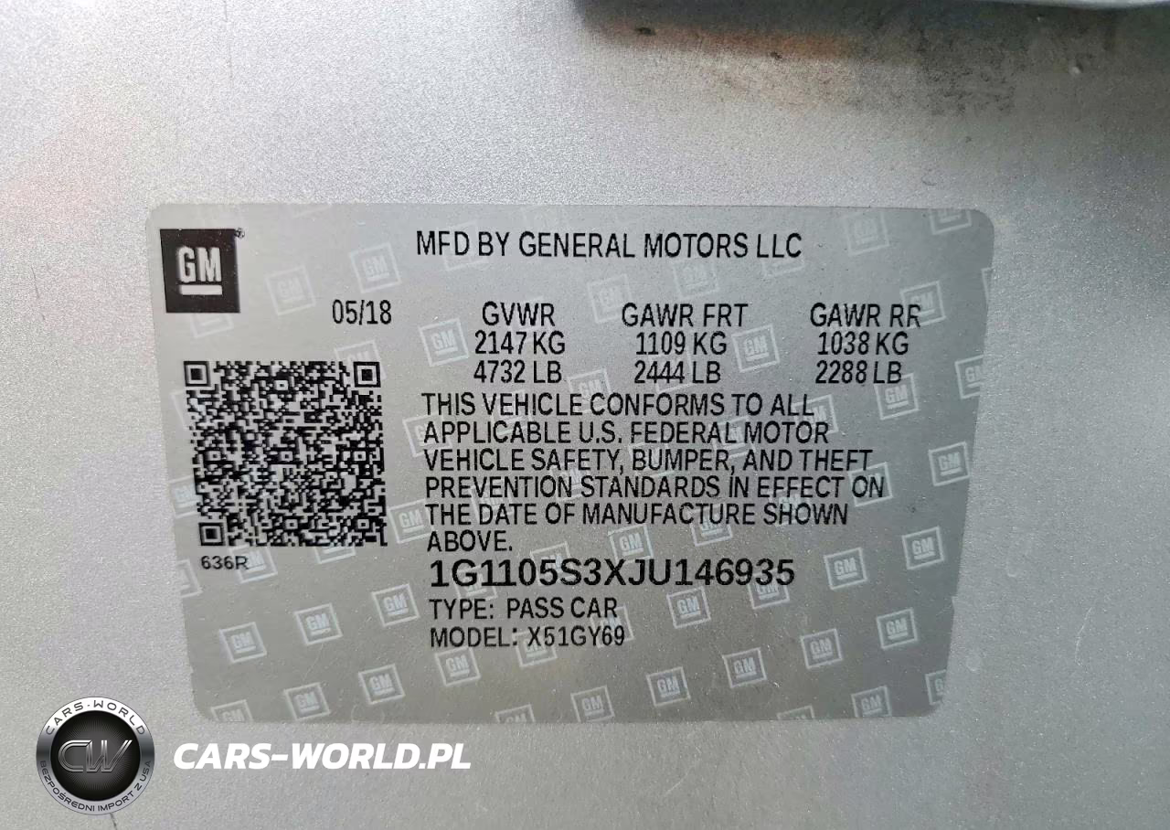 2018 Chevrolet Impala Lt VIN:1G1105S3XJU146935 - 12