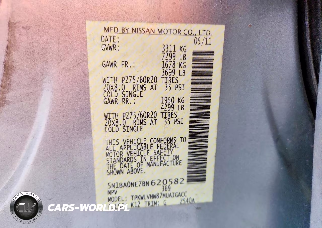2011 Nissan Armada Platinum VIN:5N1BA0NE7BN620582 - 13