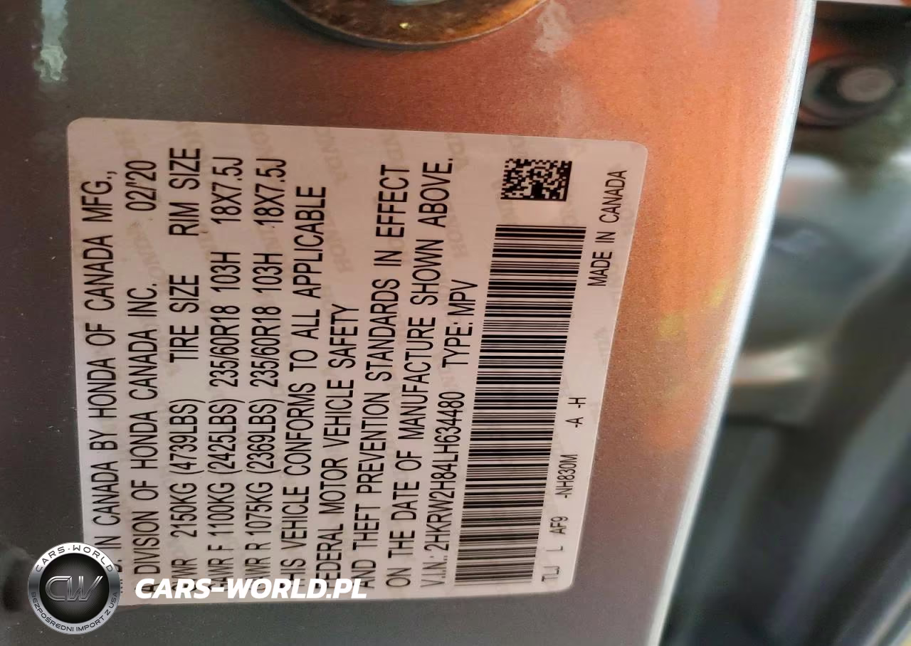 2020 Honda Cr-V Exl VIN:2HKRW2H84LH634480 - 14