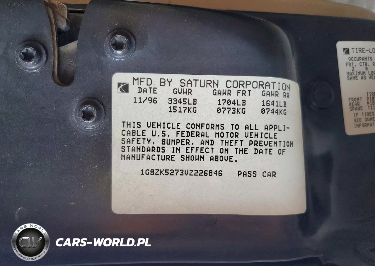 1997 Saturn Sl2 VIN:1G8ZK5273VZ226846 - 13
