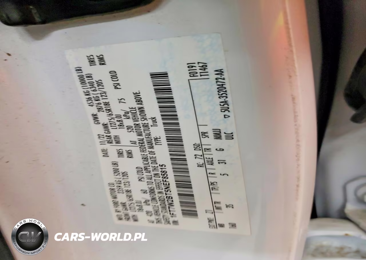 2022 Ford F250 Super Duty VIN:1FT7W2BT5NEF85815 - 12