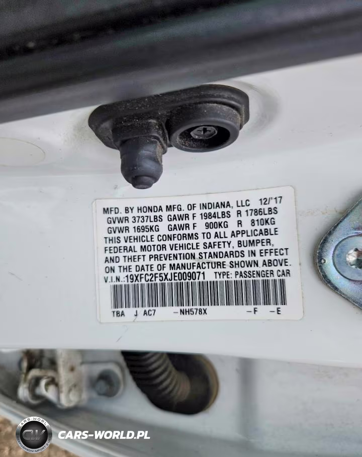 2018 Honda Civic Lx VIN:19XFC2F5XJE009071 - 12