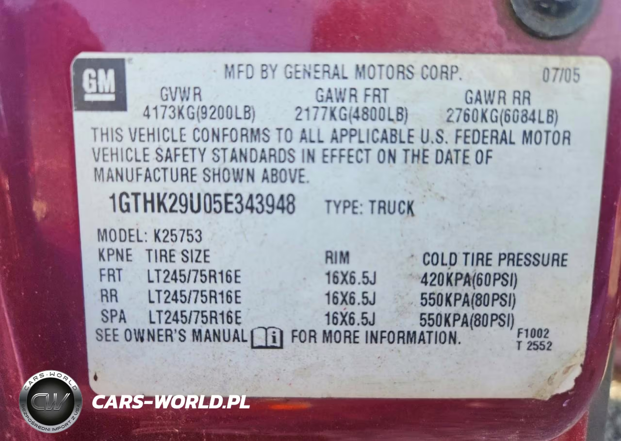 2005 GMC Sierra K2500 Heavy Duty VIN:1GTHK29U05E343948 - 12