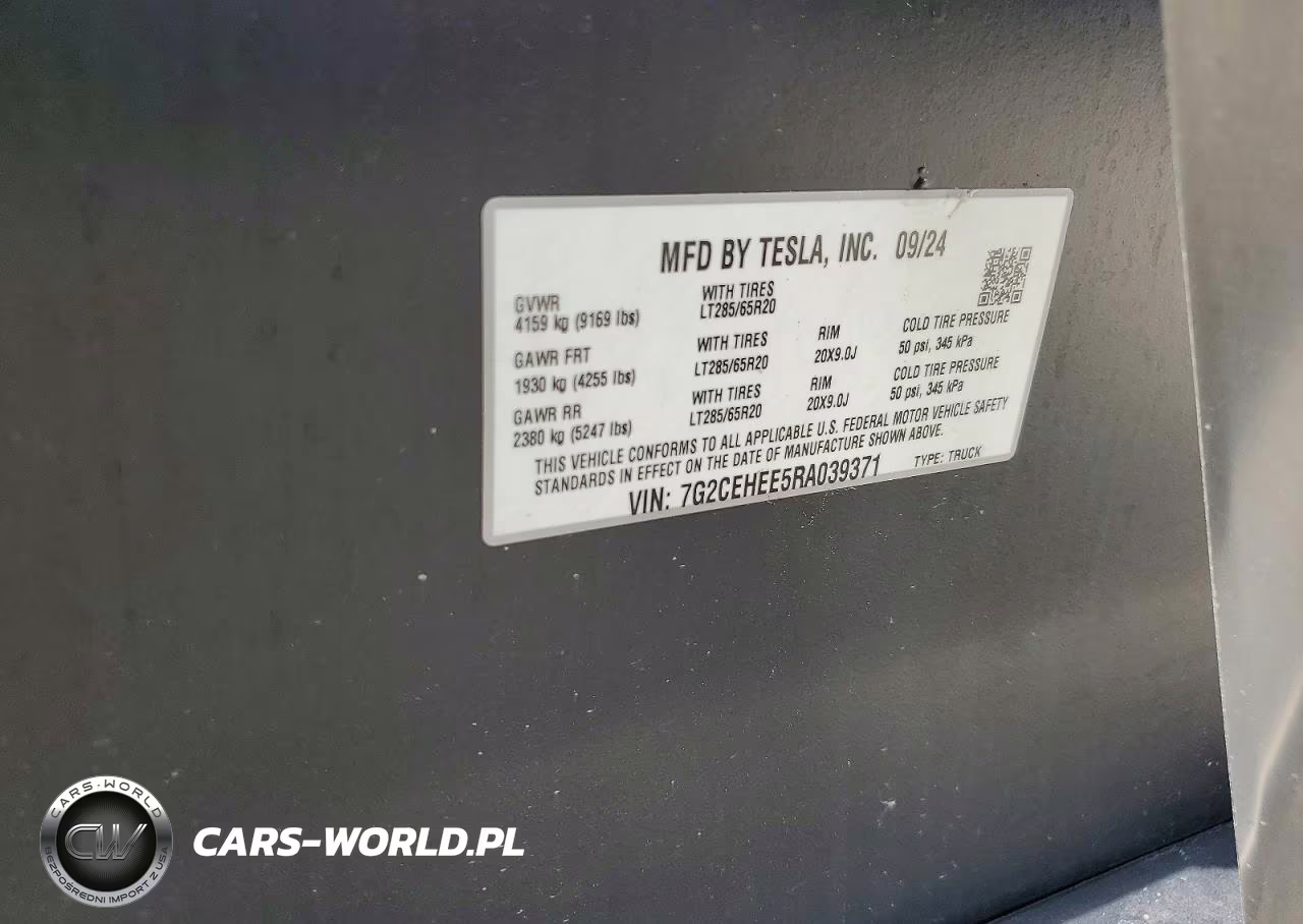 2024 Tesla Cybertruck VIN:7G2CEHEE5RA039371 - 12